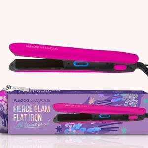 💙ALMOST FAMOUS Fierce Glam Flat Iron with Travel Pouch